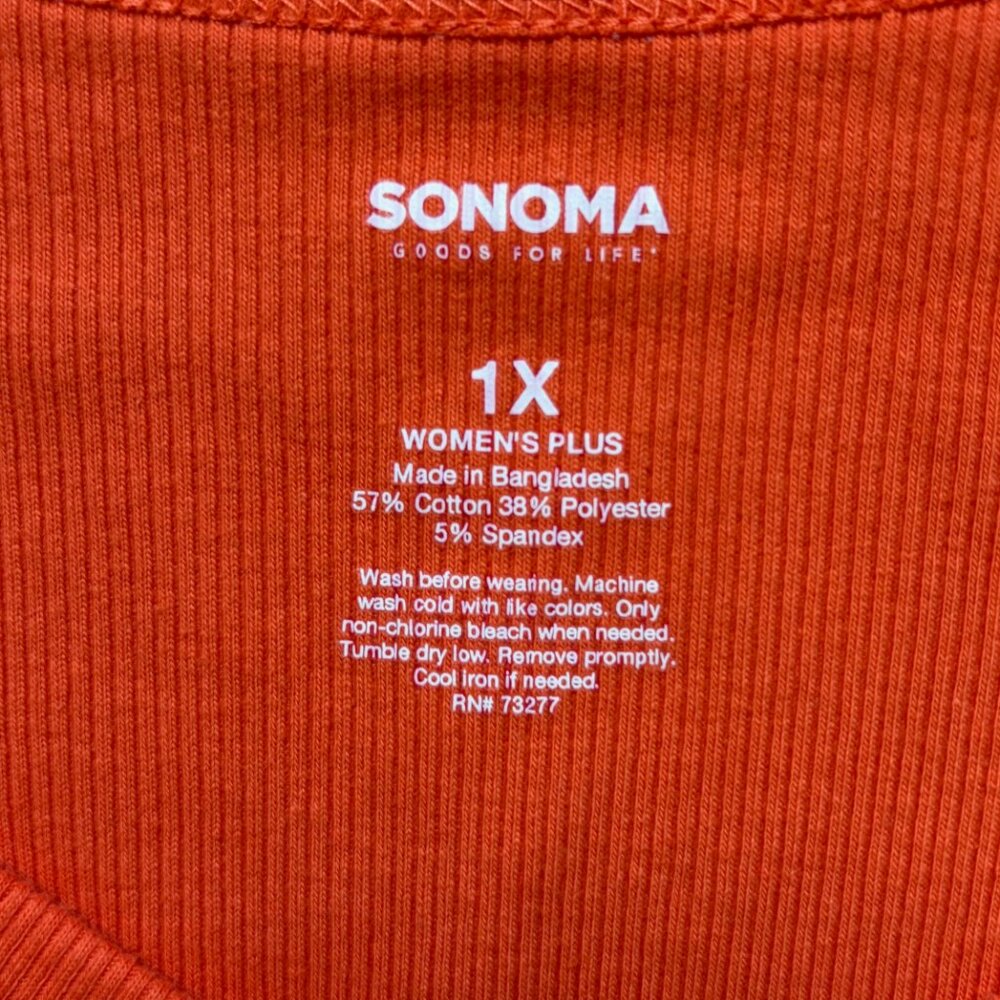 Sonoma Orange Ribbed Tank Size 1X - Picture 3 of 4
